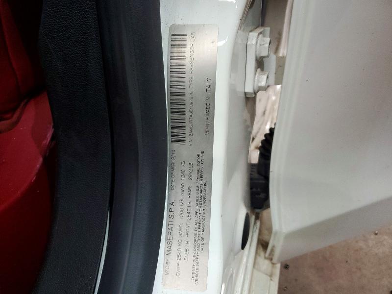 62074386 :رقم المزاد ، ZAM57RTA3E1097878 vin ، 2014 Maserati Ghibli مزاد بيع