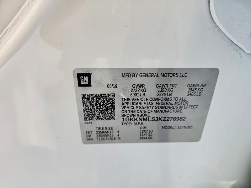 Aukcja sprzedaży 2019 Gmc Acadia, vin: 1GKKNMLS3KZ276982, numer aukcji: 61753396