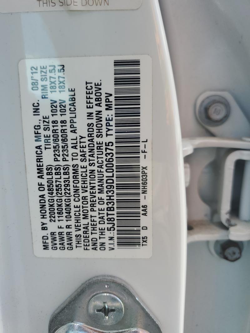 Продаж на аукціоні авто 2013 Acura Rdx, vin: 5J8TB3H39DL006375, номер лоту: 61578116