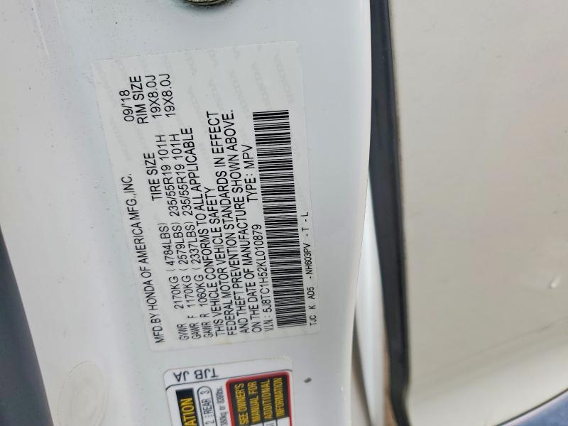 61564476 :رقم المزاد ، 5J8TC1H52KL010879 vin ، 2019 Acura Rdx مزاد بيع