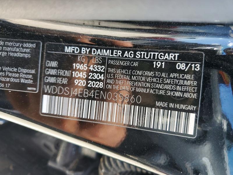 62068476 :رقم المزاد ، WDDSJ4EB4EN035860 vin ، 2014 Mercedes-benz Cla مزاد بيع