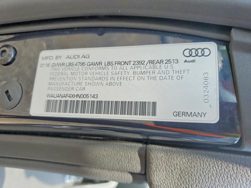 Продажа на аукционе авто 2017 Audi A4, vin: WAUANAF4XHN005143, номер лота: 59959236