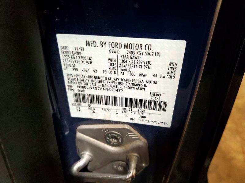 Продажа на аукционе авто 2022 Ford Transit Connect, vin: NM0LS7S78N1518477, номер лота: 60466786