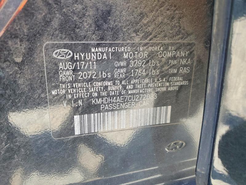 Aukcja sprzedaży 2012 Hyundai Elantra, vin: KMHDH4AE7CU272033, numer aukcji: 60199176