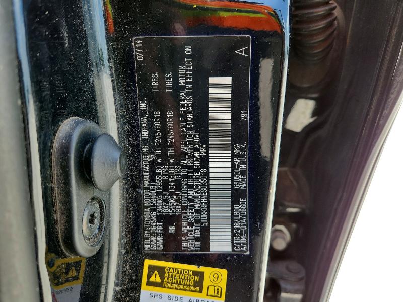 Aukcja sprzedaży 2014 Toyota Highlander, vin: 5TDKKRFH4ES035018, numer aukcji: 59673906