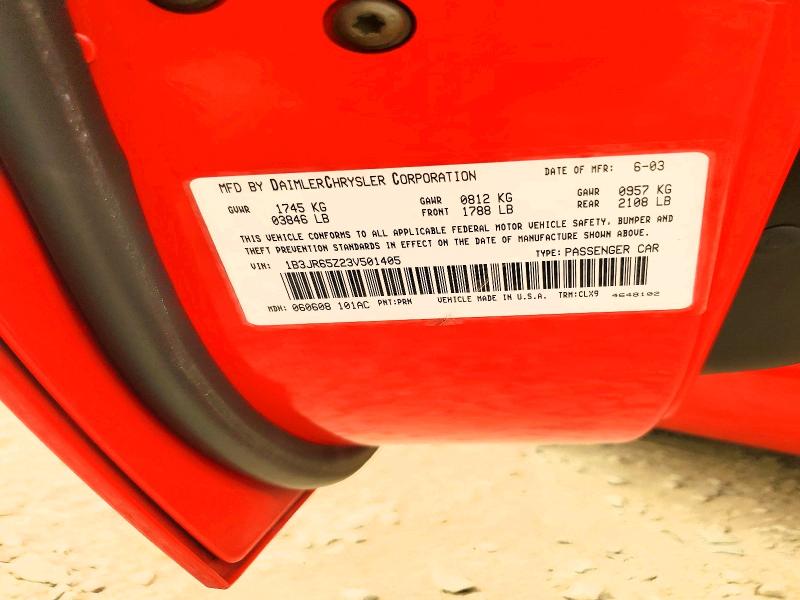 Продаж на аукціоні авто 2003 Dodge Viper, vin: 1B3JR65Z23V501405, номер лоту: 60716596