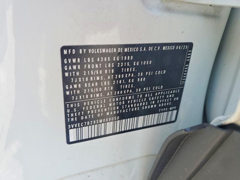 Aukcja sprzedaży 2025 Volkswagen Taos, vin: 3VVEC7B29SM069050, numer aukcji: 63231256