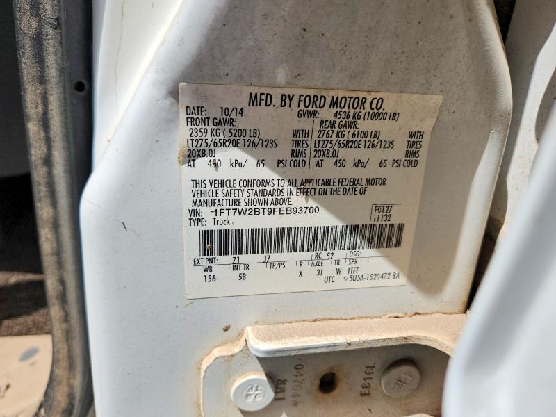 2015 Ford F250 მანქანა იყიდება აუქციონზე, vin: 1FT7W2BT9FEB93700, აუქციონის ნომერი: 61531156