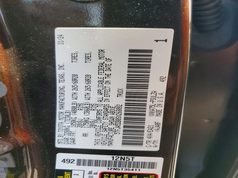 61445026 :رقم المزاد ، 5TFJA5DB0SX268082 vin ، 2025 Toyota Tundra مزاد بيع