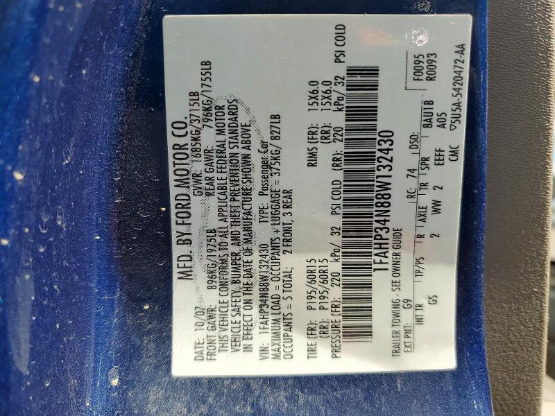 Aukcja sprzedaży 2008 Ford Focus, vin: 1FAHP34N88W132430, numer aukcji: 59736896