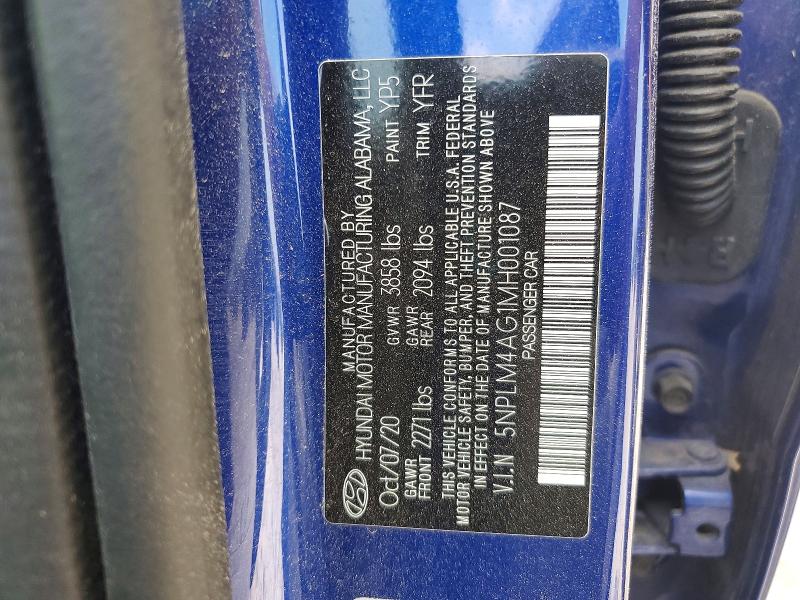57746636 :رقم المزاد ، 5NPLM4AG1MH001087 vin ، 2021 Hyundai Elantra مزاد بيع
