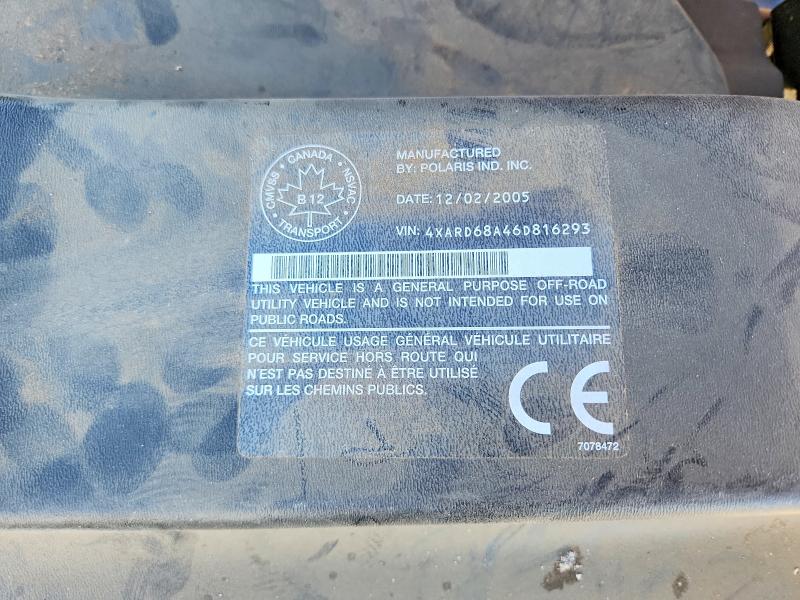 Aukcja sprzedaży 2006 Polaris Ranger, vin: 4XARD68A46D816293, numer aukcji: 60231816