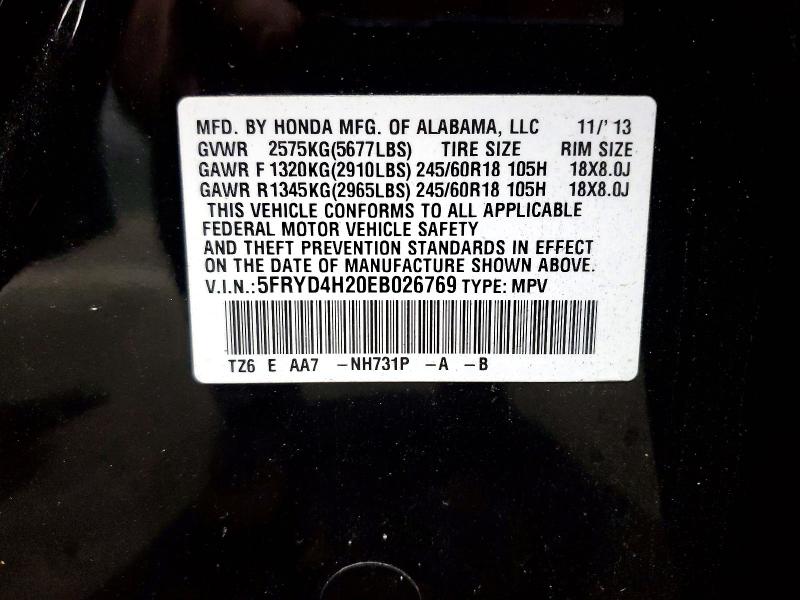 62790586 :رقم المزاد ، 5FRYD4H20EB026769 vin ، 2014 Acura Mdx مزاد بيع