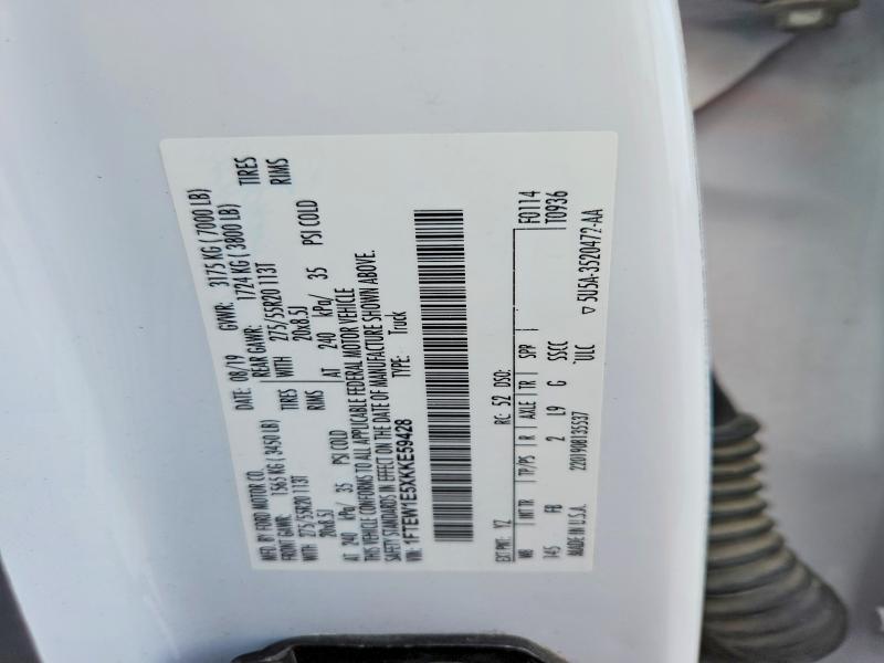 Aukcja sprzedaży 2019 Ford F150, vin: 1FTEW1E5XKKE59428, numer aukcji: 59584396