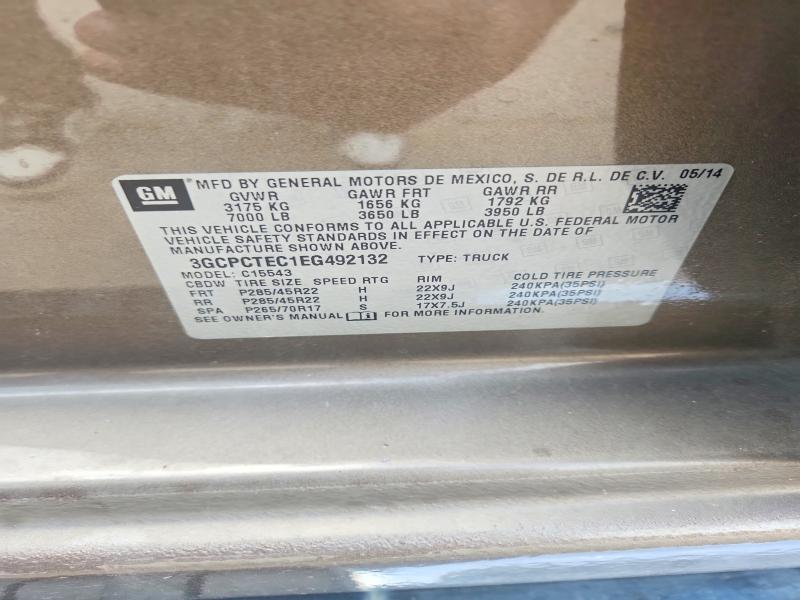 Продажа на аукционе авто 2014 Chevrolet Silverado, vin: 3GCPCTEC1EG492132, номер лота: 61734386