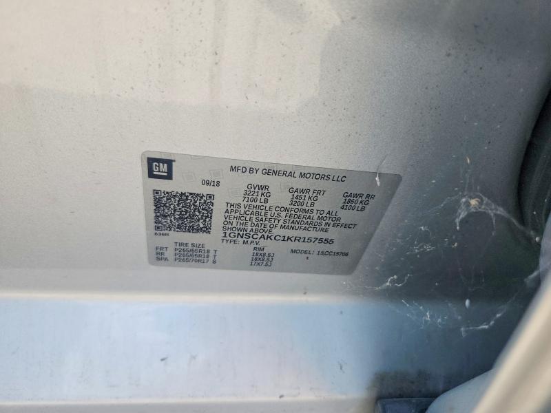 Aukcja sprzedaży 2019 Chevrolet Tahoe, vin: 1GNSCAKC1KR157555, numer aukcji: 59922086