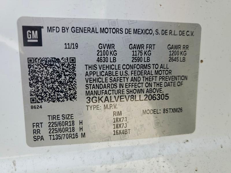 Auction sale of the 2020 Gmc Terrain, vin: 3GKALVEV8LL206305, lot number: 60750116