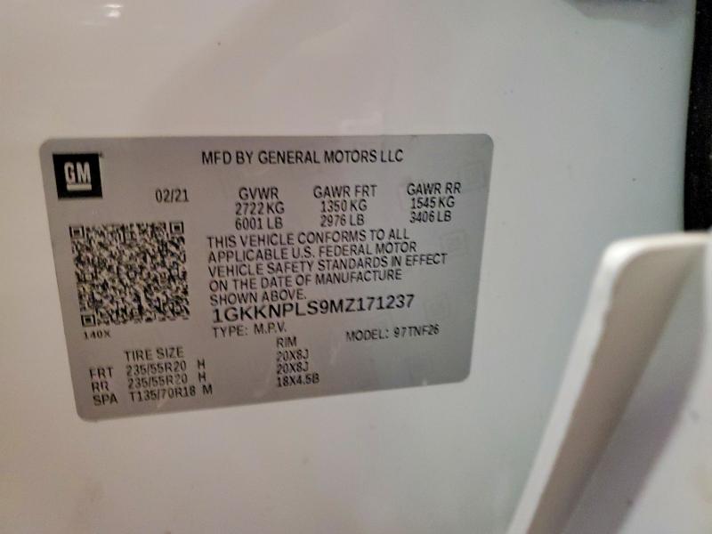 Продаж на аукціоні авто 2021 Gmc Acadia, vin: 1GKKNPLS9MZ171237, номер лоту: 61816696