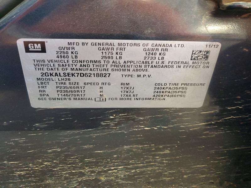 Продажа на аукционе авто 2013 Gmc Terrain, vin: 2GKALSEK7D6218827, номер лота: 60868236