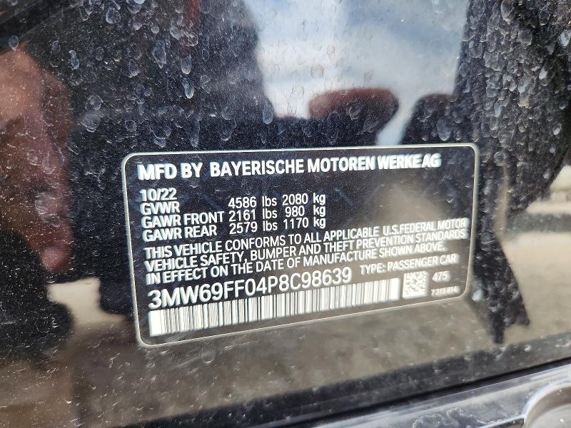 Продажа на аукционе авто 2023 Bmw 330i, vin: 3MW69FF04P8C98639, номер лота: 60997966
