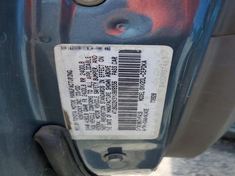 Продажа на аукционе авто 2000 Toyota Camry, vin: 4T1BG22K5YU989556, номер лота: 61899796
