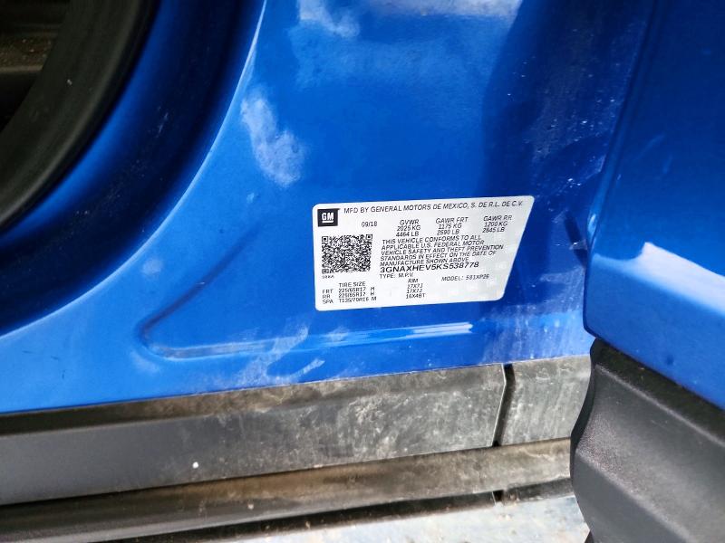 58570926 :رقم المزاد ، 3GNAXHEV5KS538778 vin ، 2019 Chevrolet Equinox مزاد بيع