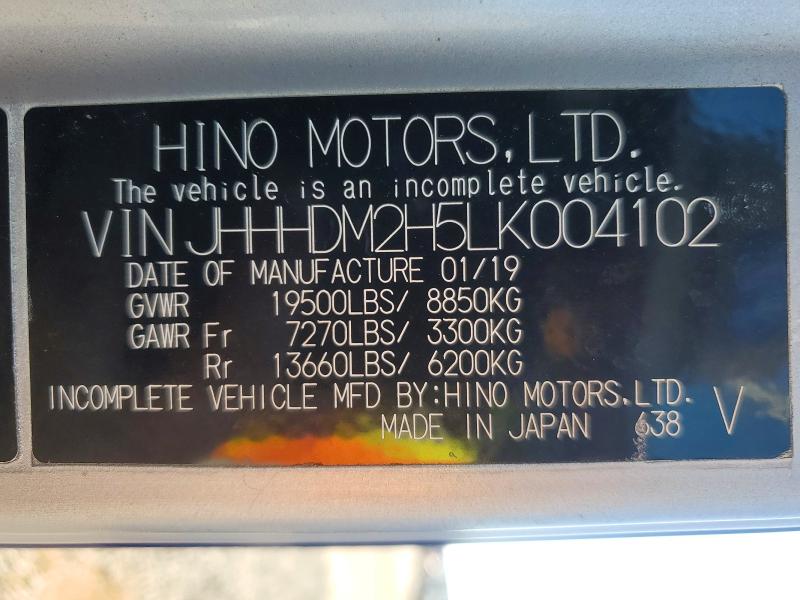 Продаж на аукціоні авто 2020 Hino 195, vin: JHHHDM2H5LK004102, номер лоту: 60081946