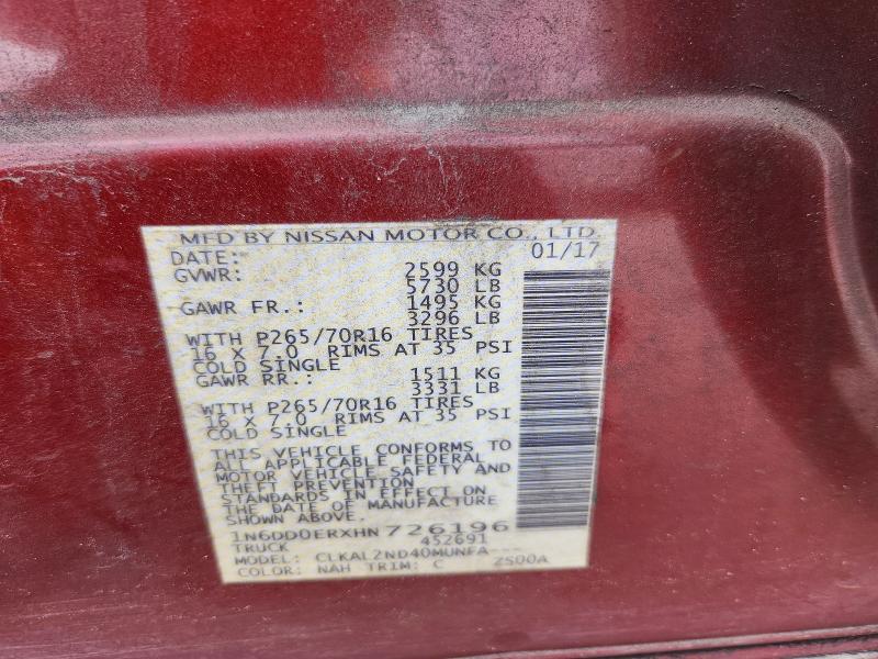 Продажа на аукционе авто 2017 Nissan Frontier, vin: 1N6DD0ERXHN726196, номер лота: 59685566