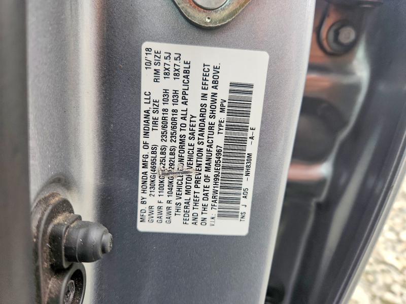 Aukcja sprzedaży 2018 Honda Cr-v, vin: 7FARW1H99JE054967, numer aukcji: 59746526
