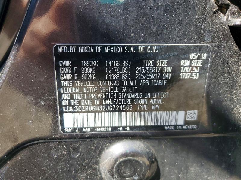 Продаж на аукціоні авто 2018 Honda Hr-v, vin: 3CZRU6H32JG724566, номер лоту: 62840606