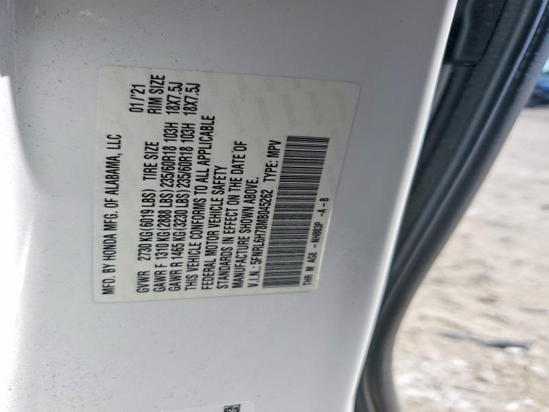 Продаж на аукціоні авто 2021 Honda Odyssey, vin: 5FNRL6H78MB045262, номер лоту: 60205216