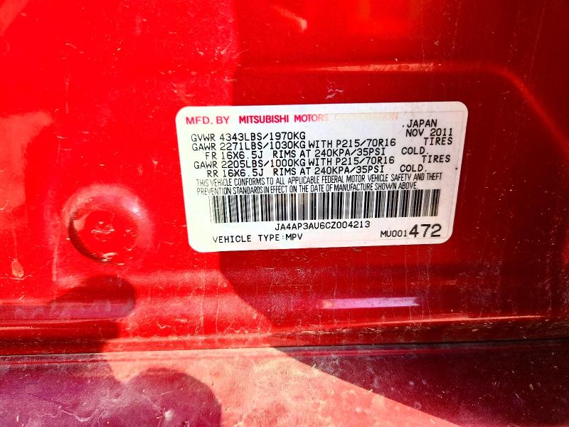 Продаж на аукціоні авто 2012 Mitsubishi Outlander Sport, vin: JA4AP3AU6CZ004213, номер лоту: 61638686