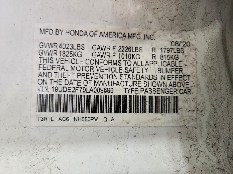 2020 Acura Ilx მანქანა იყიდება აუქციონზე, vin: 19UDE2F79LA009606, აუქციონის ნომერი: 62876206
