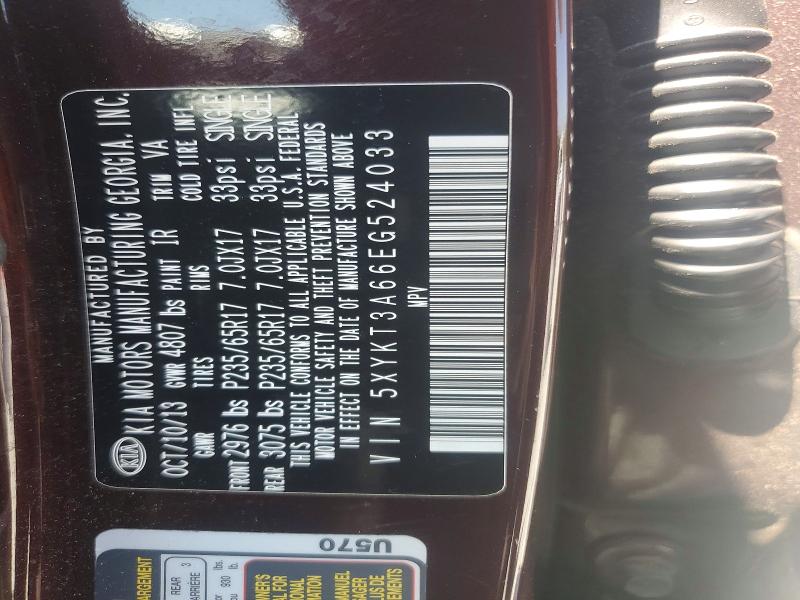 59644646 :رقم المزاد ، 5XYKT3A66EG524033 vin ، 2014 Kia Sorento مزاد بيع