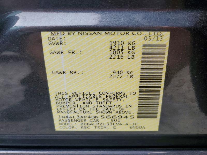 Продаж на аукціоні авто 2013 Nissan Altima, vin: 1N4AL3AP4DN566945, номер лоту: 62089836