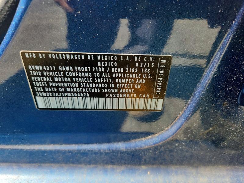 Продажа на аукционе авто 2015 Volkswagen Jetta, vin: 3VW2K7AJ1FM304878, номер лота: 60249226