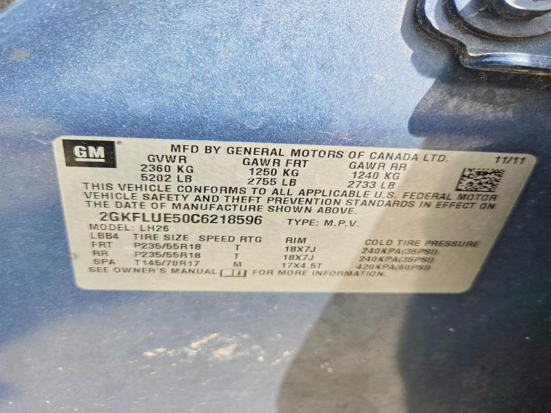 2012 Gmc Terrain მანქანა იყიდება აუქციონზე, vin: 2GKFLUE50C6218596, აუქციონის ნომერი: 60427186