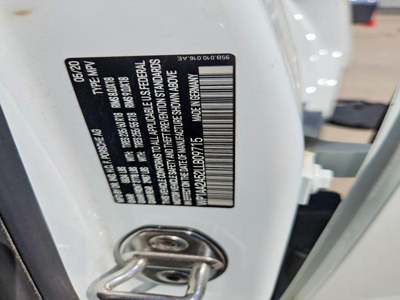 2020 Porsche Macan მანქანა იყიდება აუქციონზე, vin: WP1AA2A52LLB09715, აუქციონის ნომერი: 59669766