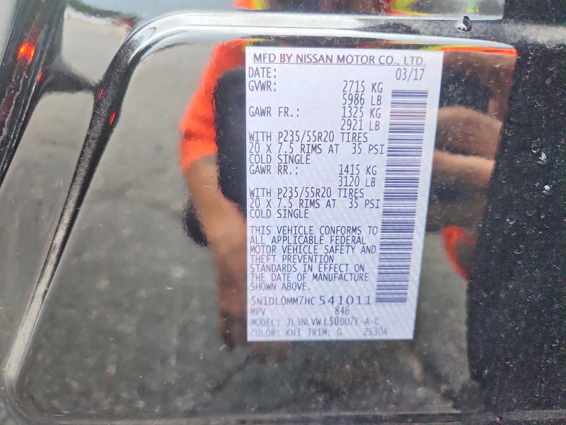 62833656 :رقم المزاد ، 5N1DL0MM7HC541011 vin ، 2017 Infiniti Qx60 مزاد بيع