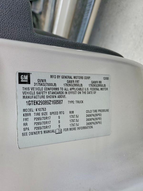 Aukcja sprzedaży 2009 Gmc Sierra, vin: 1GTEK29089Z168587, numer aukcji: 60839876