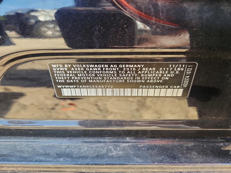 59850916 :رقم المزاد ، WVWMP7AN8CE548772 vin ، 2012 Volkswagen Cc مزاد بيع