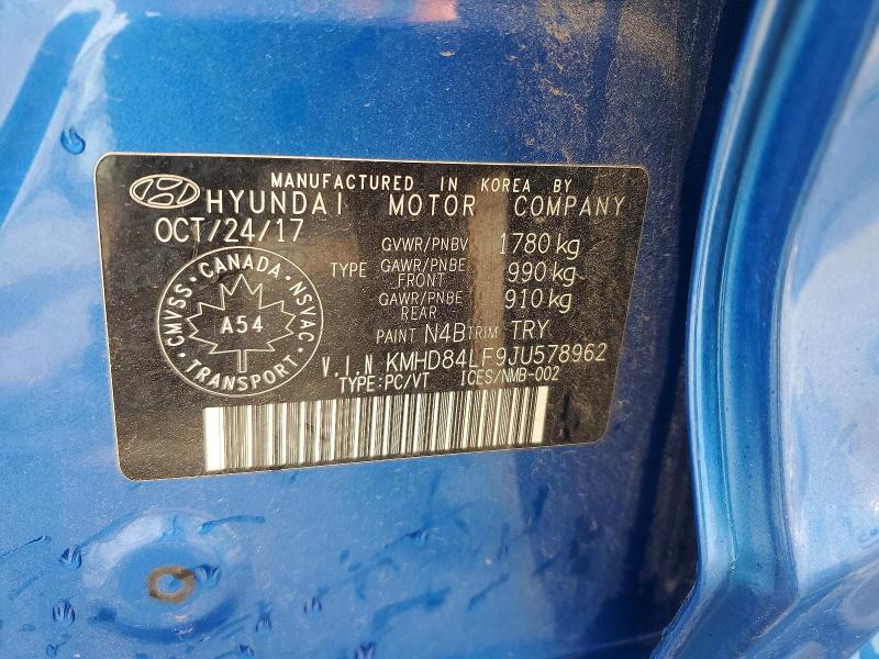 Продажа на аукционе авто 2018 Hyundai Elantra, vin: KMHD84LF9JU578962, номер лота: 60168236