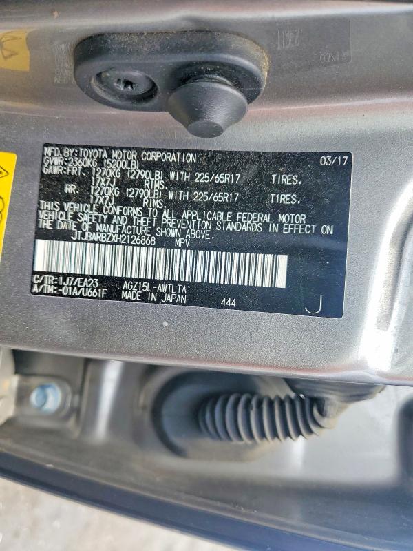 Aukcja sprzedaży 2017 Lexus Nx 200t, vin: JTJBARBZXH2126868, numer aukcji: 62031746