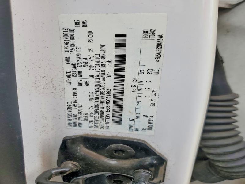 2017 Ford F150 მანქანა იყიდება აუქციონზე, vin: 1FTEW1EG6HKC61892, აუქციონის ნომერი: 60765636