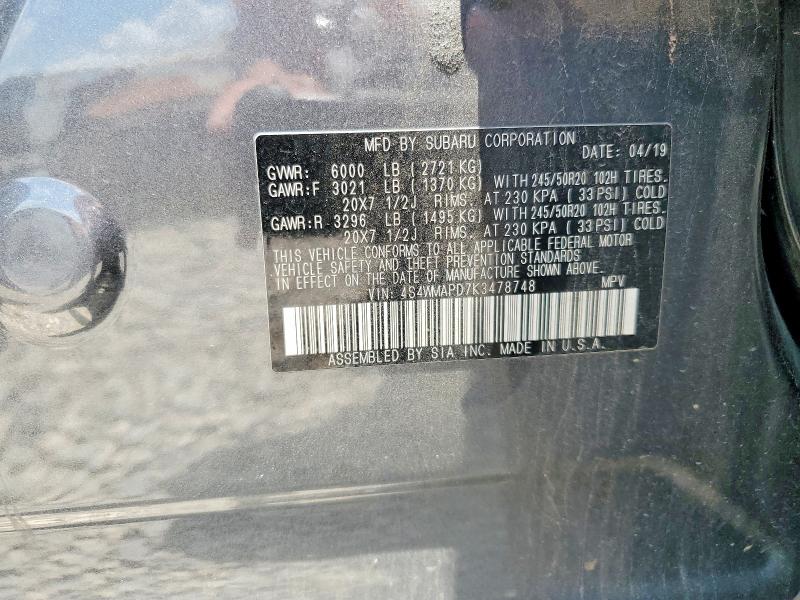 Продаж на аукціоні авто 2019 Subaru Ascent, vin: 4S4WMAPD7K3478748, номер лоту: 60286216