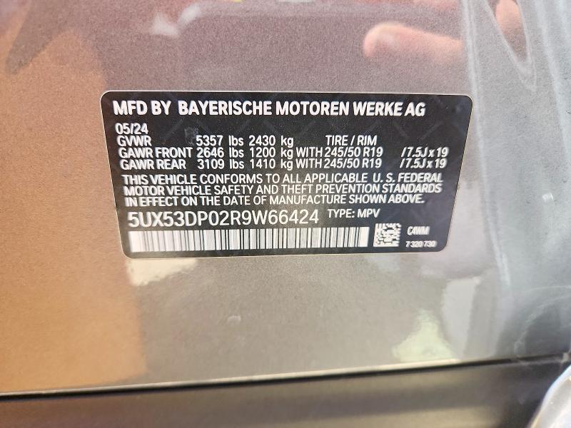 Продаж на аукціоні авто 2024 Bmw X3, vin: 5UX53DP02R9W66424, номер лоту: 62912946