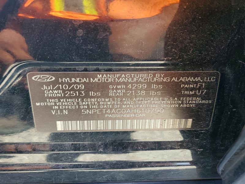 Aukcja sprzedaży 2010 Hyundai Sonata, vin: 5NPET4AC0AH610790, numer aukcji: 62125436