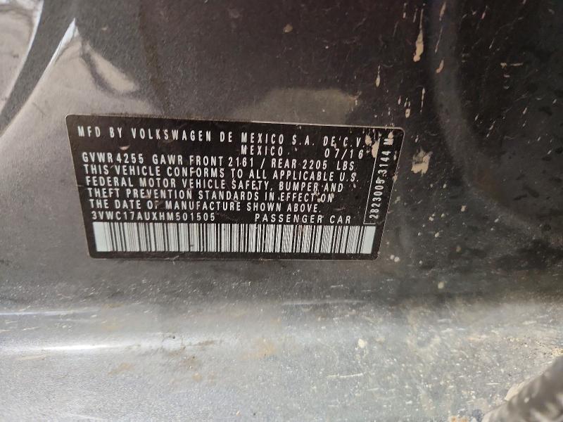 62611816 :رقم المزاد ، 3VWC17AUXHM501505 vin ، 2017 Volkswagen Golf Sportwagen مزاد بيع