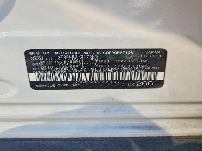 Продаж на аукціоні авто 2018 Mitsubishi Outlander, vin: JA4AD3A33JZ050532, номер лоту: 61969846