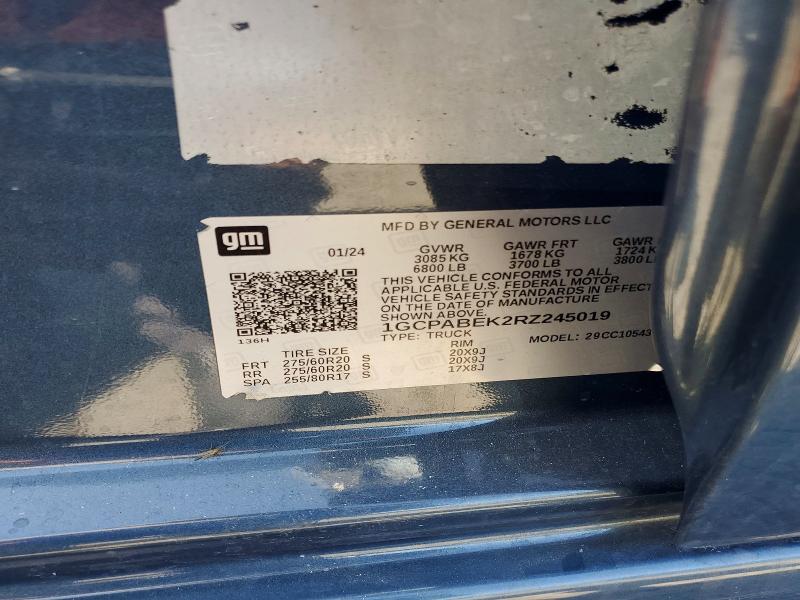 63235536 :رقم المزاد ، 1GCPABEK2RZ245019 vin ، 2024 Chevrolet Silverado مزاد بيع